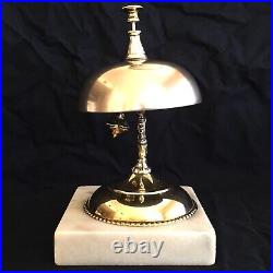 Antique General Store Hotel Counter Brass Tap Service Call Bell Marble Base