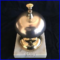 Antique General Store Hotel Counter Brass Tap Service Call Bell Marble Base