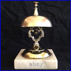 Antique General Store Hotel Counter Brass Tap Service Call Bell Marble Base