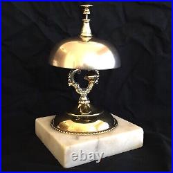 Antique General Store Hotel Counter Brass Tap Service Call Bell Marble Base