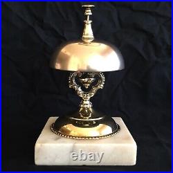 Antique General Store Hotel Counter Brass Tap Service Call Bell Marble Base