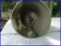 Antique Georgian Brass Bell Embossed Daisies & Scallop Shells Clanger Circa 1800