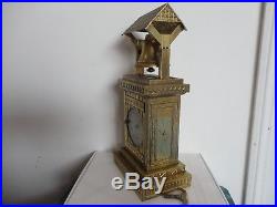 Antique Gilbert brass alarm bell clock, C. 1883, working