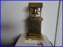 Antique Gilbert brass alarm bell clock, C. 1883, working