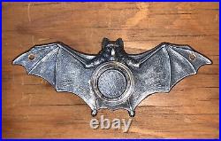 Antique Gothic Bat Electric Door Bell Button Halo Light Sterling Over Brass