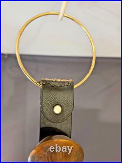 Antique Graduated Brass Sleigh Bells No. 5-9 on Leather Strap 20 -25 total