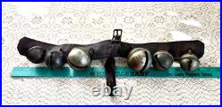 Antique Graduated Crotal sleigh bells on 19 leather strap