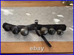 Antique Graduated Crotal sleigh bells on 19 leather strap
