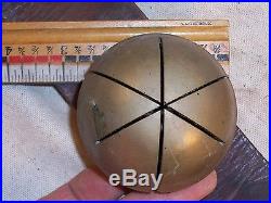 Antique Graduated Large Brass Petal Sleigh Bells on Leather Strap