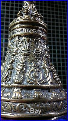 Antique Grand Tour Church Apostle Brass Hand Bell St Peters Basilica Rome7.5