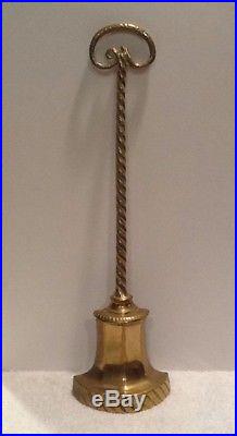 Antique Half Bell Brass Serpent Handle Rope Door Porter Doorstop