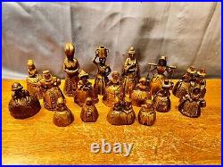 Antique Hand Bell Collection Lot of 17 Figures Women Vintage Brass Bronze
