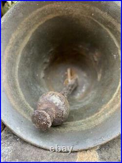 Antique Hand Crafted Big Brass Hindu Ritual Holy Temple Roof Hanging School Bell