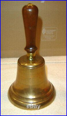 Antique Handheld School Teacher Brass Desk School Bell #7 on Handle