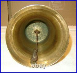 Antique Handheld School Teacher Brass Desk School Bell #7 on Handle