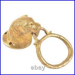 Antique Handmade Tiger Head Brass Ring Door Knocker Door Bell