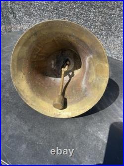 Antique Heavy Thick Solid Brass Ship Nautical Bell 7.40 LBS Lots of History