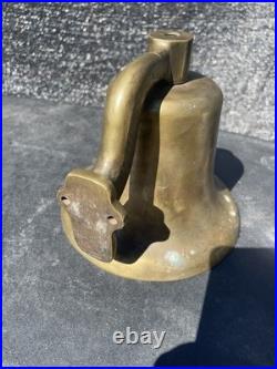 Antique Heavy Thick Solid Brass Ship Nautical Bell 7.40 LBS Lots of History