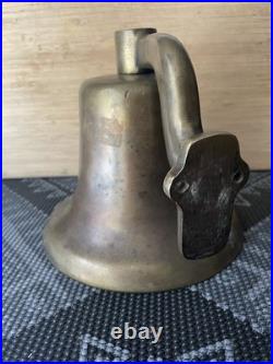 Antique Heavy Thick Solid Brass Ship Nautical Bell 7.40 LBS Lots of History