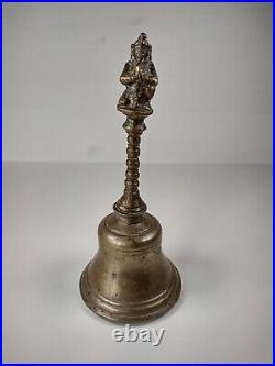 Antique Hindu Ganesha Brass Temple Bell Prayer Religious Ritual Bell