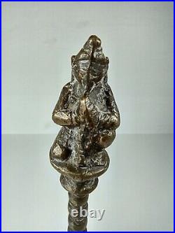 Antique Hindu Ganesha Brass Temple Bell Prayer Religious Ritual Bell