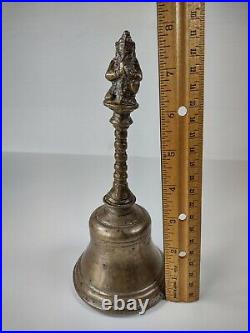 Antique Hindu Ganesha Brass Temple Bell Prayer Religious Ritual Bell