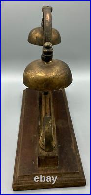 Antique Horse Harness Saddle Carriage Jingle 2 Bell Chimes Brass mounted on wood