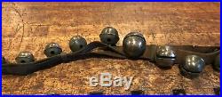 Antique Horse Sleigh Bells 23 Brass Bells 80 Long Leather Strap Vintage