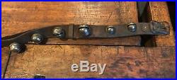 Antique Horse Sleigh Bells 23 Brass Bells 80 Long Leather Strap Vintage