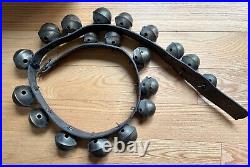 Antique Horse Sleigh Bells 65 Leather Strap 19 Graduated Numbered Bronze Bells