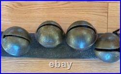 Antique Horse Sleigh Bells 65 Leather Strap 19 Graduated Numbered Bronze Bells