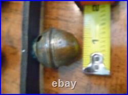 Antique Horse Sleigh Bells Black Leather Strap 29 Brass Bells each 1+ Over 92