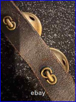 Antique Horse Sleigh Bells Double Leather strap Brass 23 Bells Graduated, 6 ft