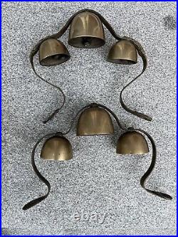 Antique Horse Sleigh Carriage brass bells Set of 2