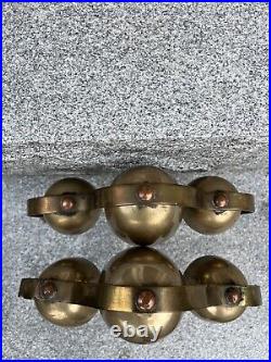 Antique Horse Sleigh Carriage brass bells Set of 2