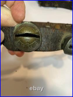 Antique Horshoe brass No. 2 sleigh bells with original leather strap (21 Bells)