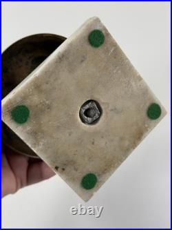 Antique Hotel General Store Counter Brass Bell with Marble Base LOUD nice