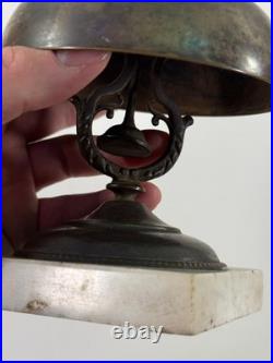 Antique Hotel General Store Counter Brass Bell with Marble Base LOUD nice