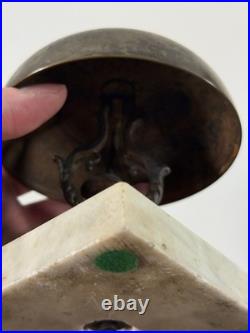 Antique Hotel General Store Counter Brass Bell with Marble Base LOUD nice