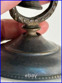 Antique Hotel General Store Counter Brass Bell with Marble Base LOUD nice