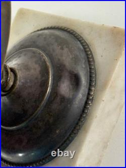 Antique Hotel General Store Counter Brass Bell with Marble Base LOUD nice