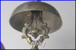 Antique Hotel Inn Front Desk Service Brass Bell White Marble Base WORKS