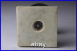 Antique Hotel Inn Front Desk Service Brass Bell White Marble Base WORKS