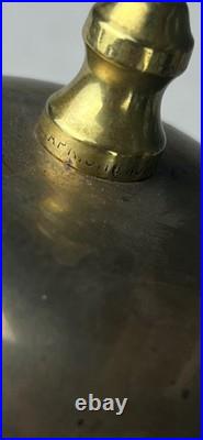 Antique Hotel Inn Front Desk Service Brass Bell White Marble Base WORKS
