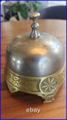 Antique Hotel Store Desk Countertop Bell by Meriden 6? Height x 6.25? Diameter