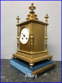 Antique Howel James & Co. Brass French Mantle Bell Strike Table clock