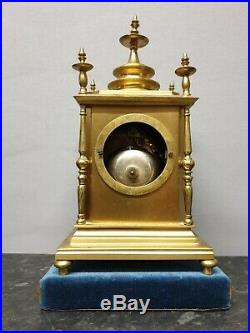 Antique Howel James & Co. Brass French Mantle Bell Strike Table clock