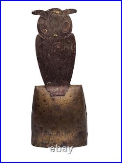 Antique Hugo Goberg Austria Figural Owl Bell Rare Brass Collectible circa 1900