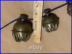 Antique India Temple Elephant Claw Bells Different Sizes Solid Brass Enamel Lot7