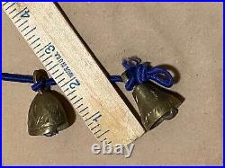 Antique India Temple Elephant Claw Bells Different Sizes Solid Brass Enamel Lot7
